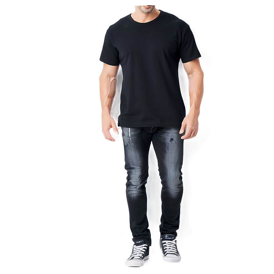 Black T Shirt Fashion Png 18