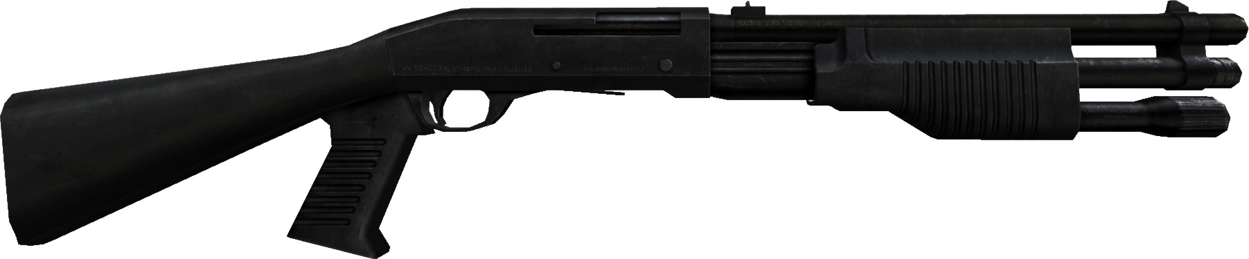 Black Tactical Shotgun Side View