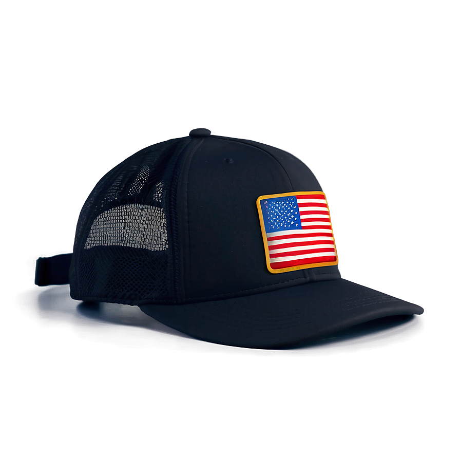 Black Tactical Trucker Hat Png 06282024