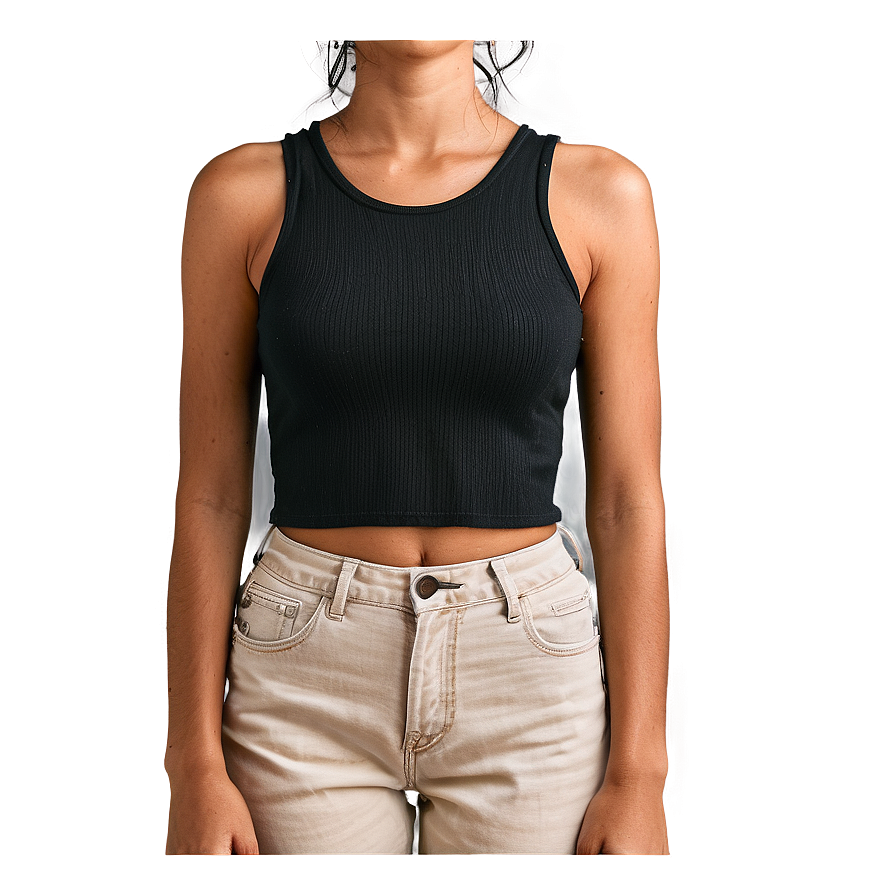 Black Tank Crop Top Png Fky13