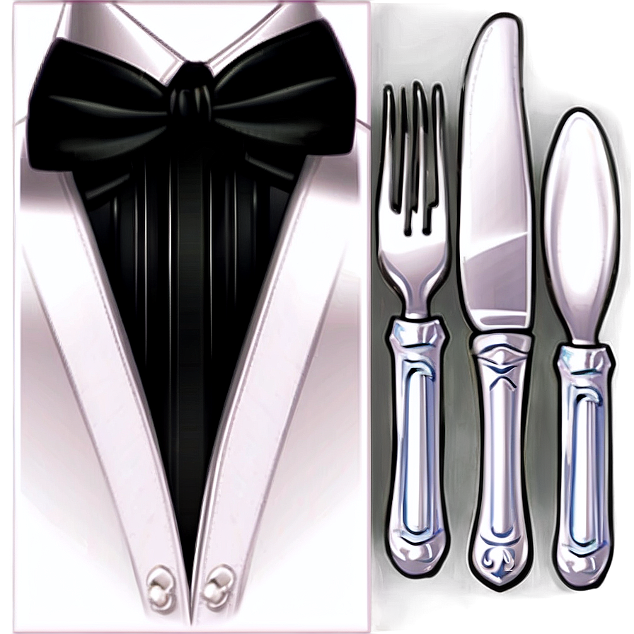 Black Tie Table Setting Png Ibr20