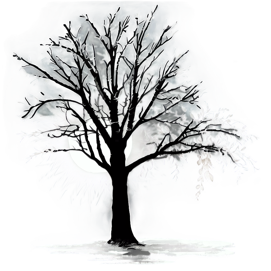 Black Tree In Fog Png Bti