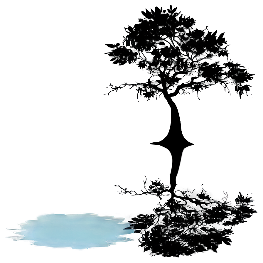 Black Tree Reflection Png Mpw