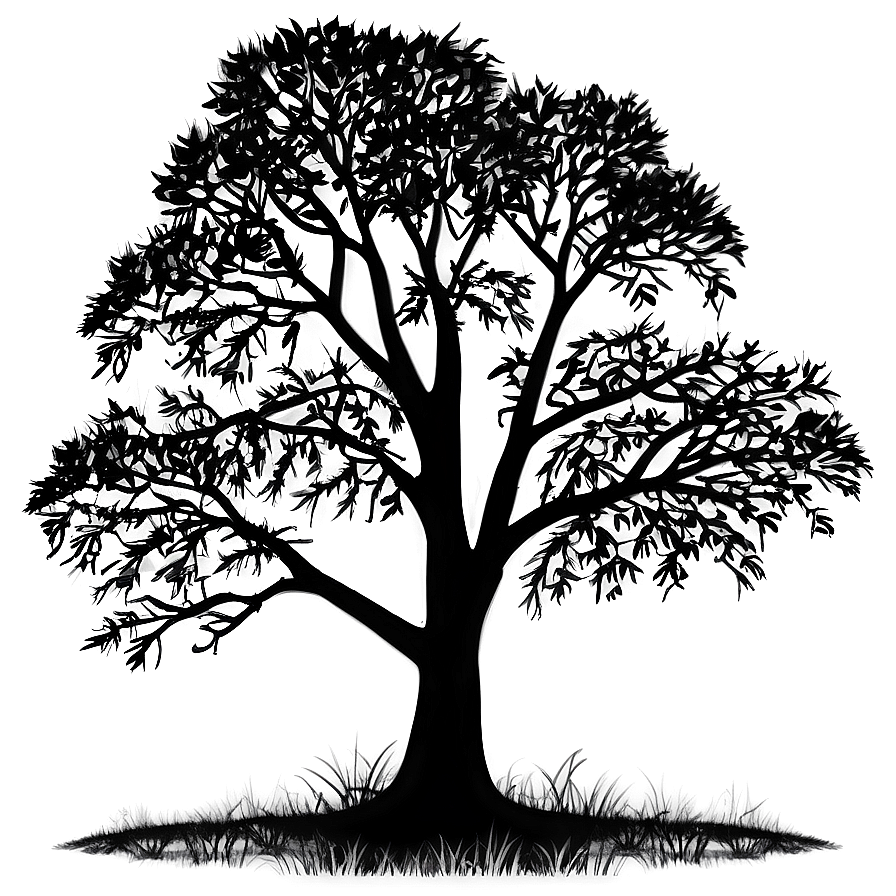 Black Tree Silhouette Landscape Png 55