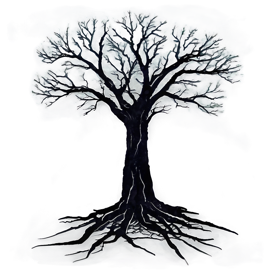 Black Tree Under Moonlight Png 4