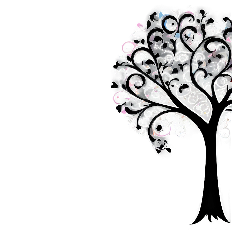 Black Tree With Swirls Png 06212024