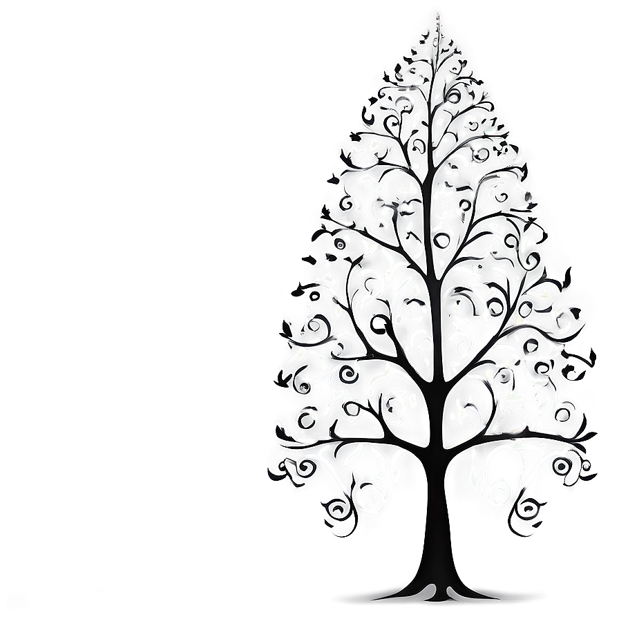 Black Tree With Swirls Png 69