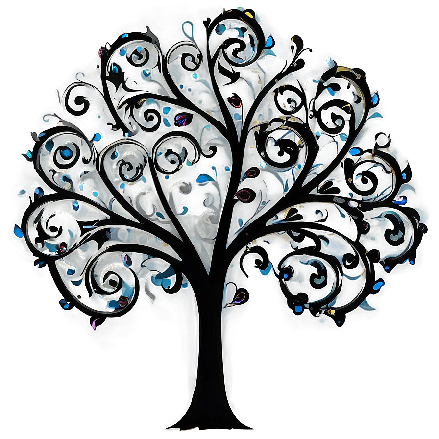 Black Tree With Swirls Png Rbc1