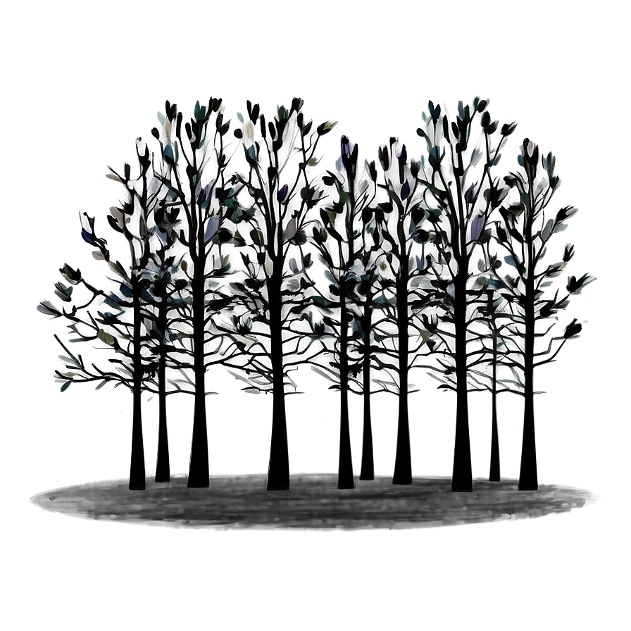 Black Trees Digital Art Png Nlo95