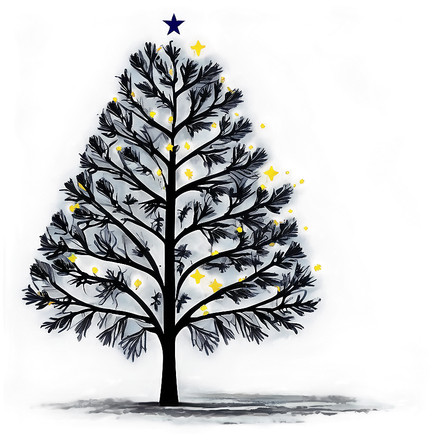 Black Trees With Stars Png Mbp