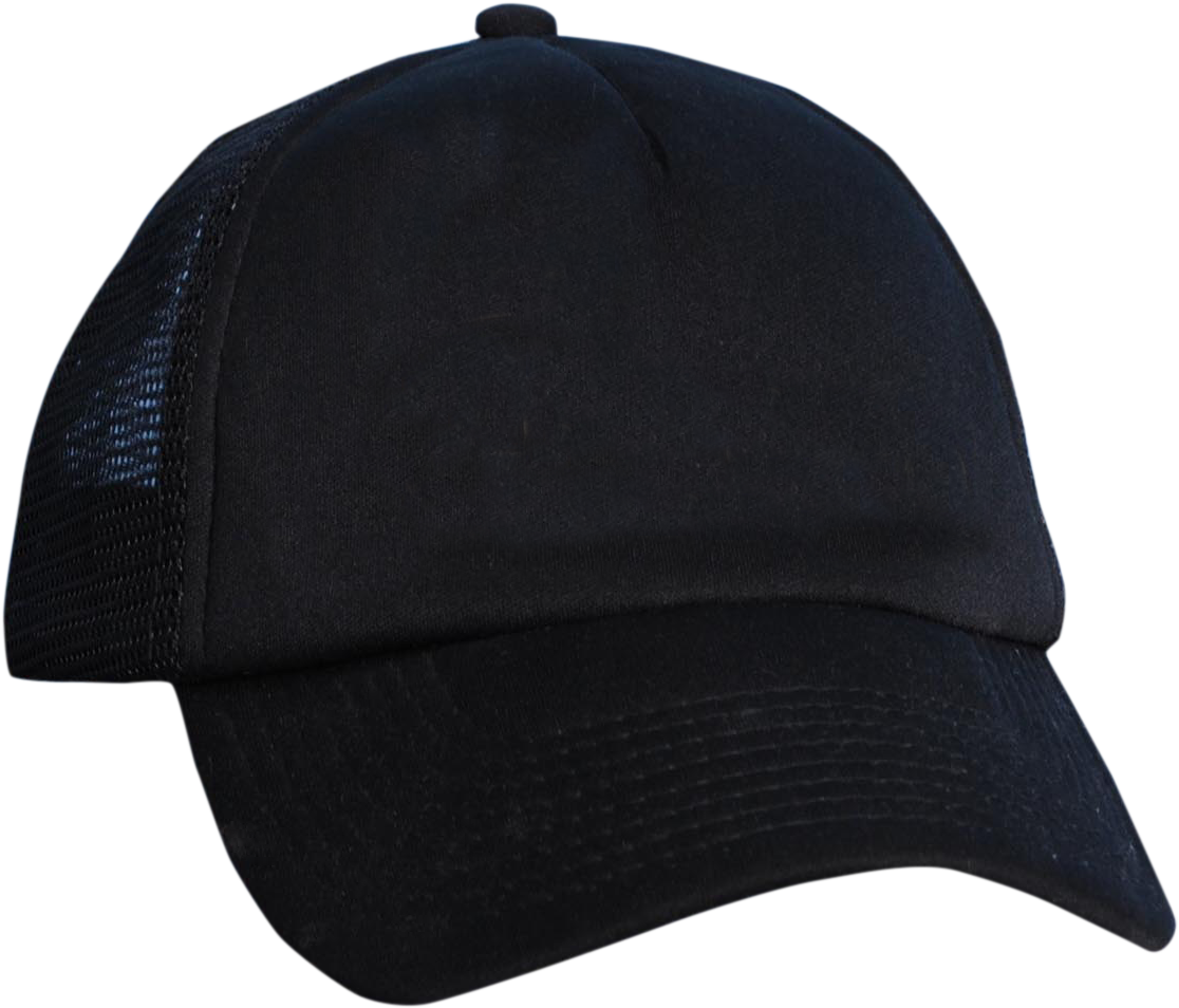 Black Trucker Cap Isolated