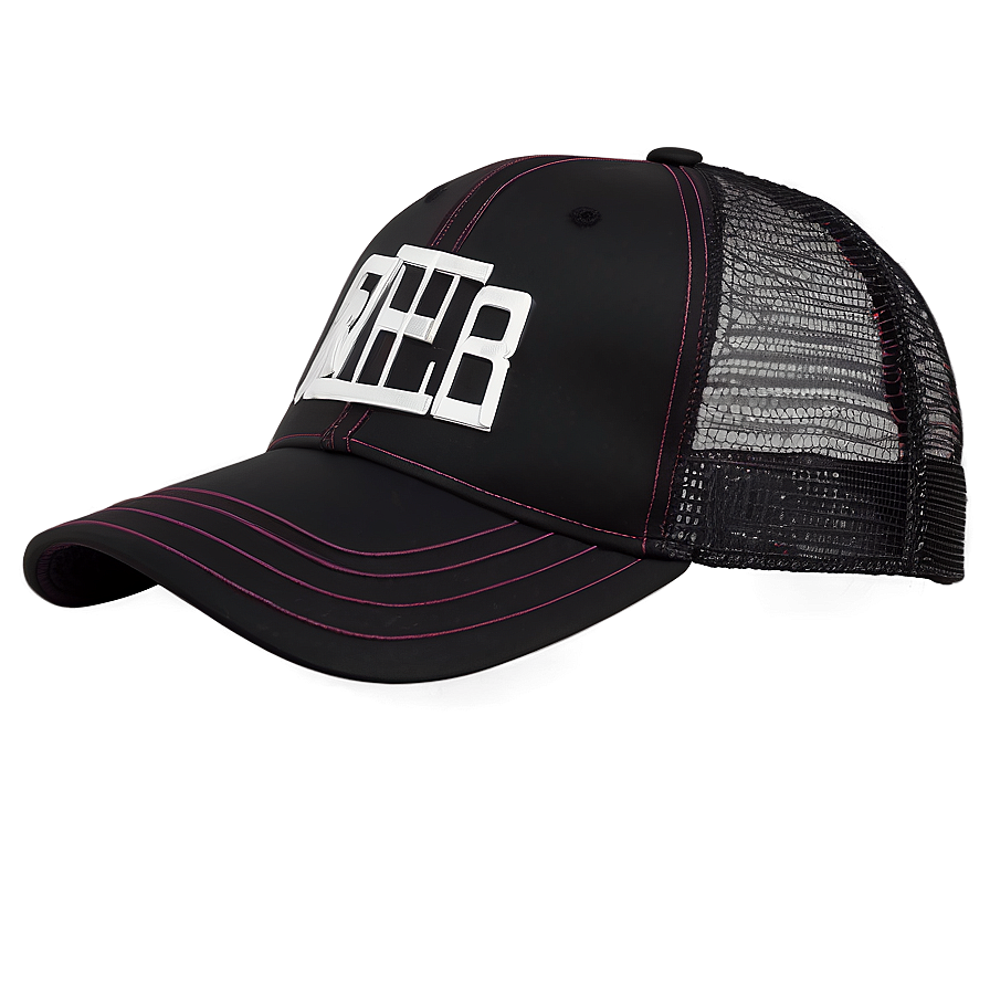 Black Trucker Hat With Buckle Closure Png Jdl55