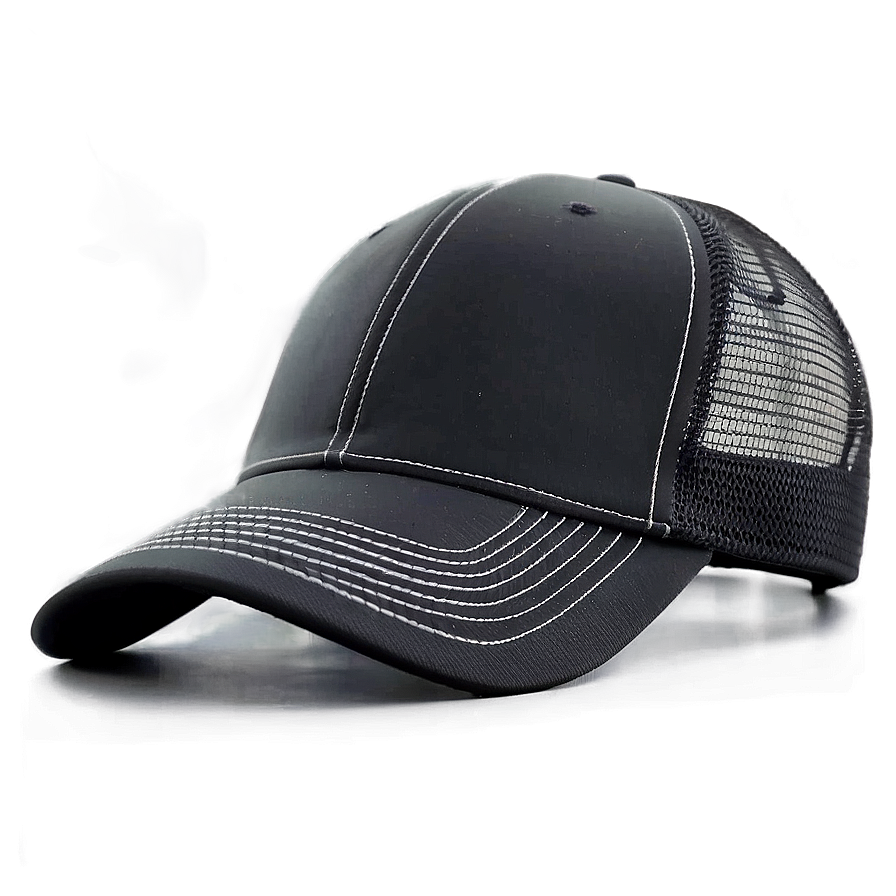 Black Trucker Hat With Visor Png 06282024