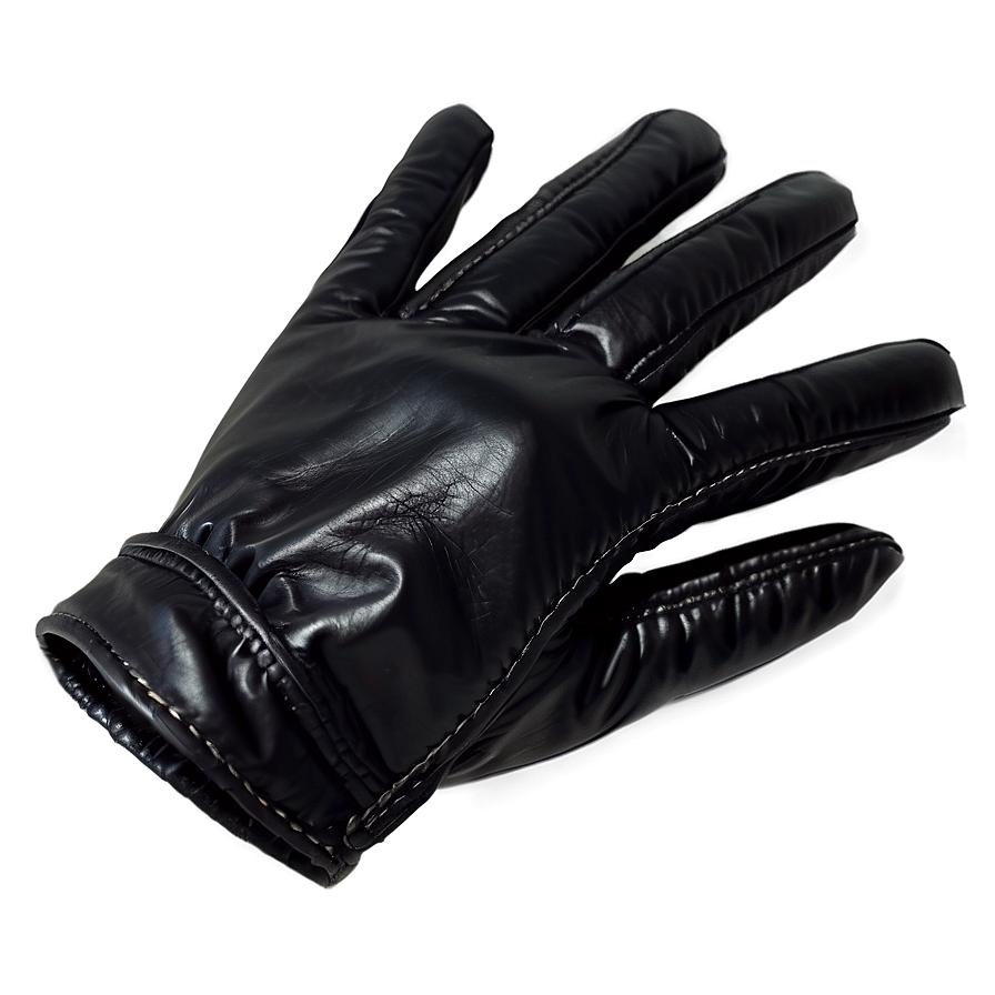 Black Vegan Leather Gloves Png 06282024