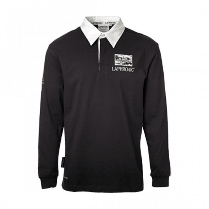 Black White Polo Shirt Laphroaig Logo