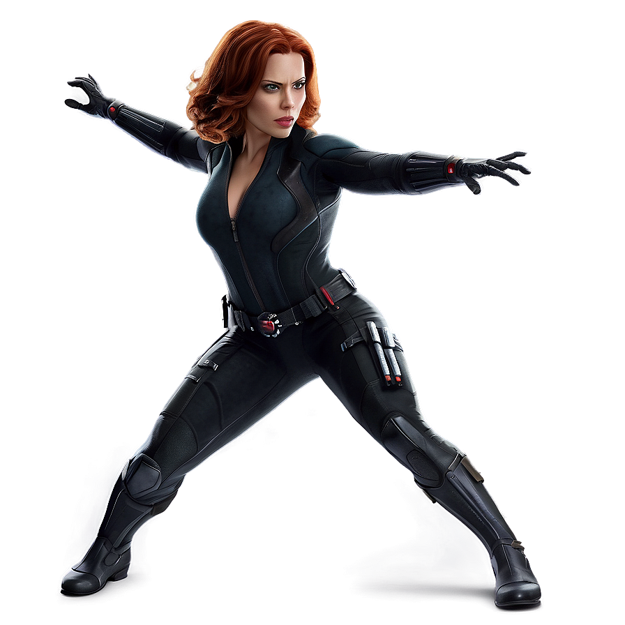 Black Widow Fighting Stance Png Vbv91