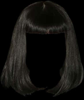 Black Wig Transparent Background