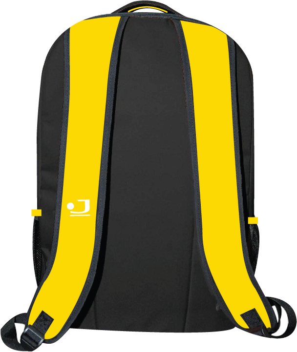 Black Yellow Backpack Rear View