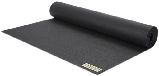 Black Yoga Mat Rolled Halfway