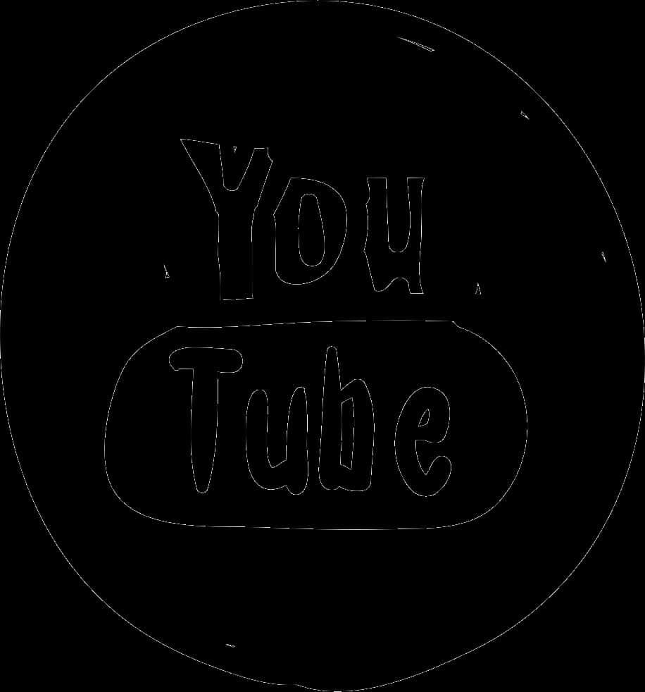 Black You Tube Logo Outline