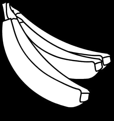 Blackand White Banana Cluster Illustration