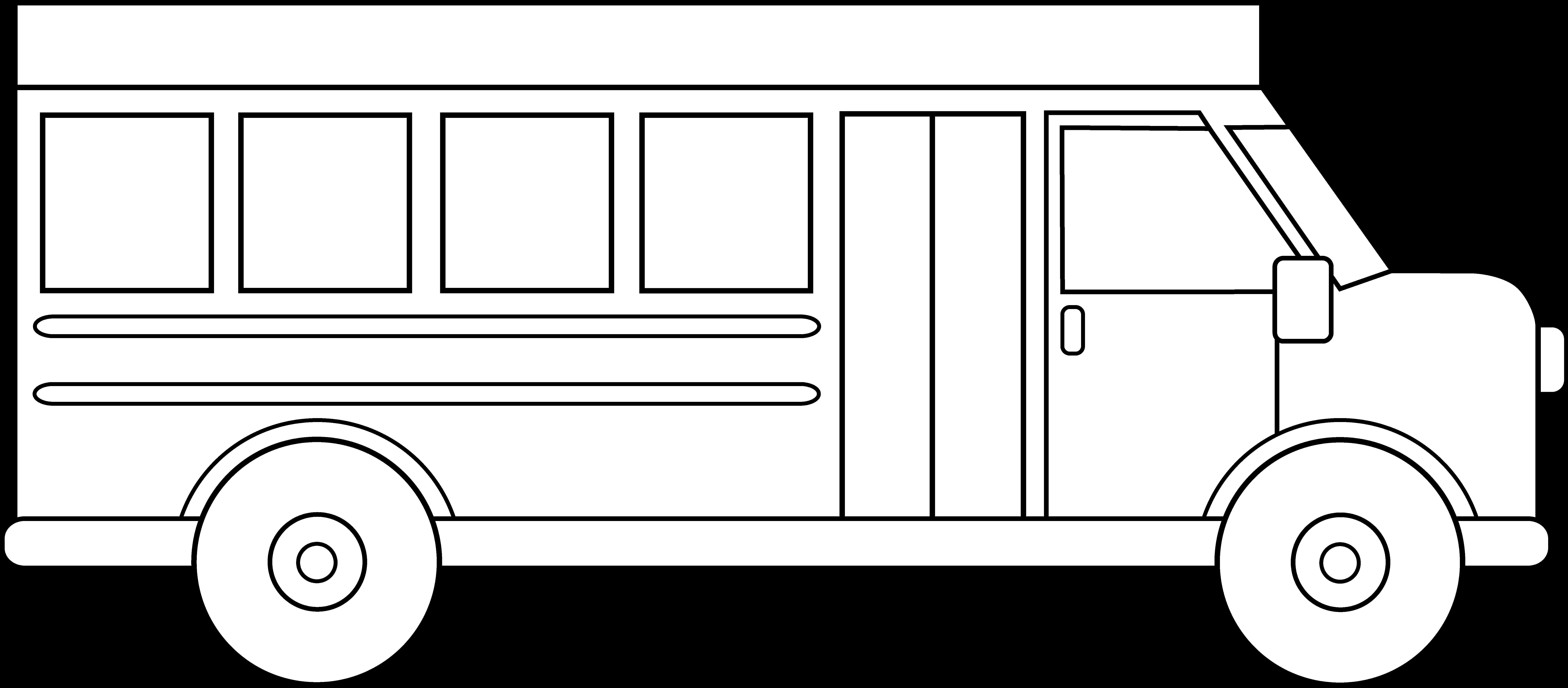 Blackand White Bus Vector Illustration