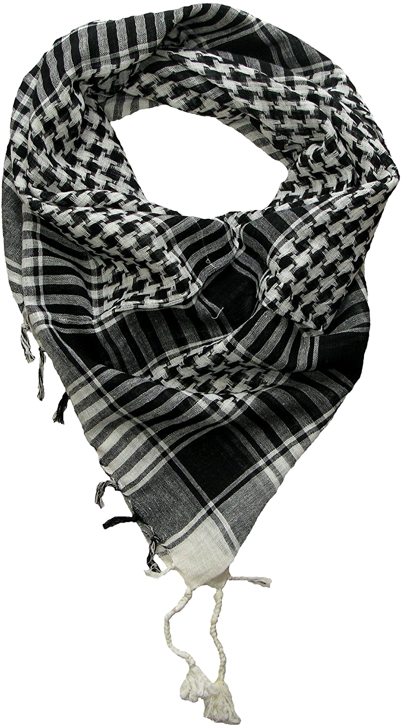 Blackand White Checked Scarf