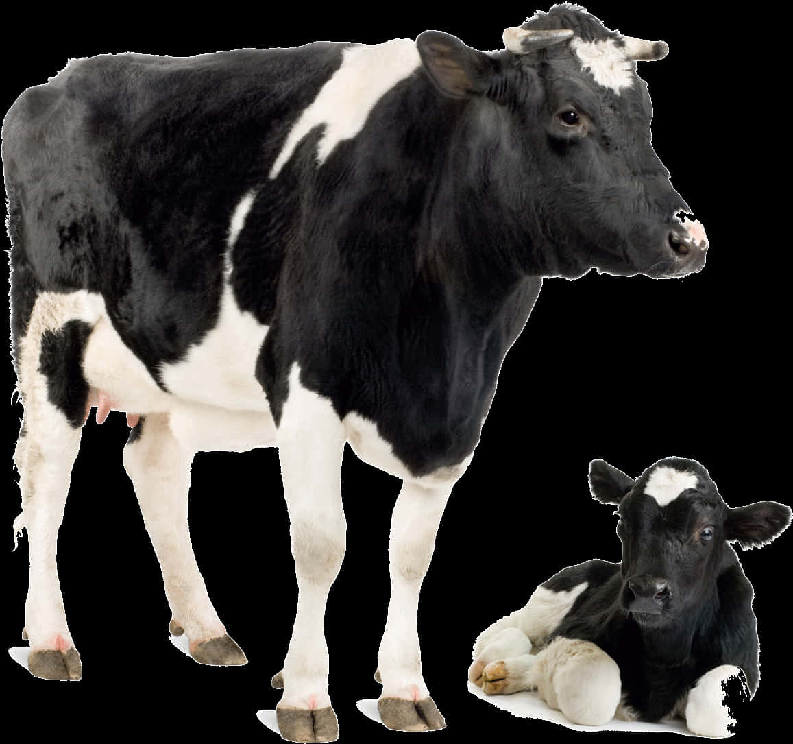 Blackand White Cowand Calf