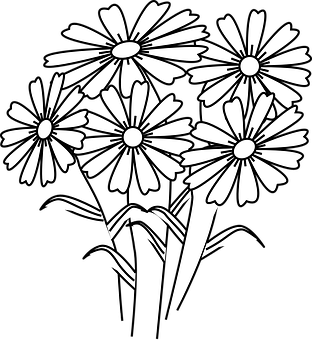 Blackand White Daisy Vector