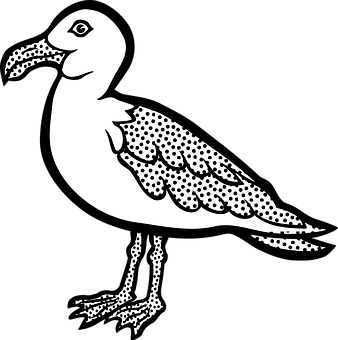 Blackand White Dodo Bird Illustration