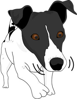 Blackand White Dog Illustration