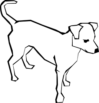 Blackand White Dog Silhouette