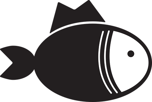 Blackand White Fish Icon