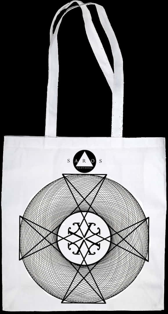 Blackand White Geometric Design Tote Bag