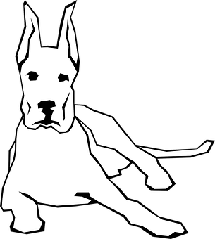 Blackand White Great Dane Graphic