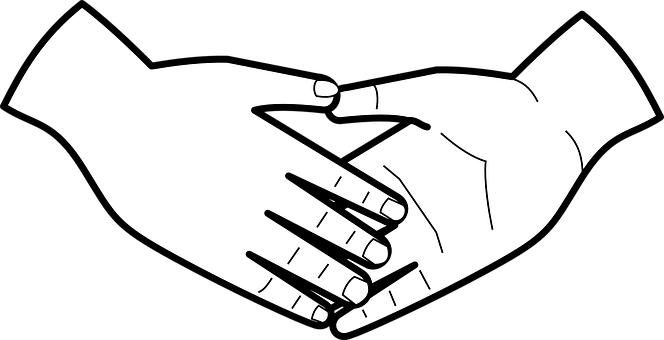 Blackand White Handshake Illustration