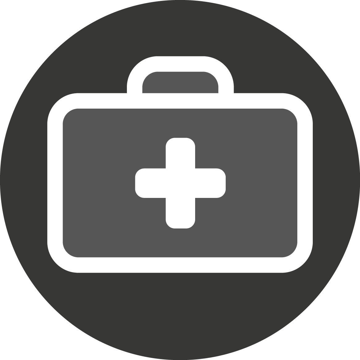 Blackand White Medical Kit Icon