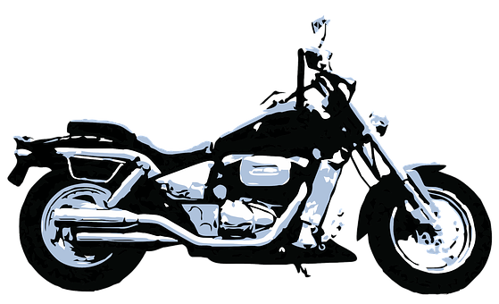 Blackand White Motorbike Silhouette