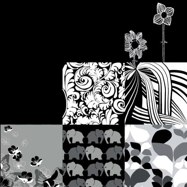 Blackand White Pattern Collage