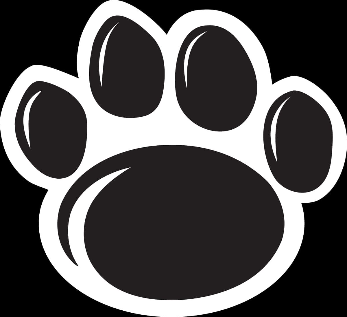 Blackand White Paw Print Graphic