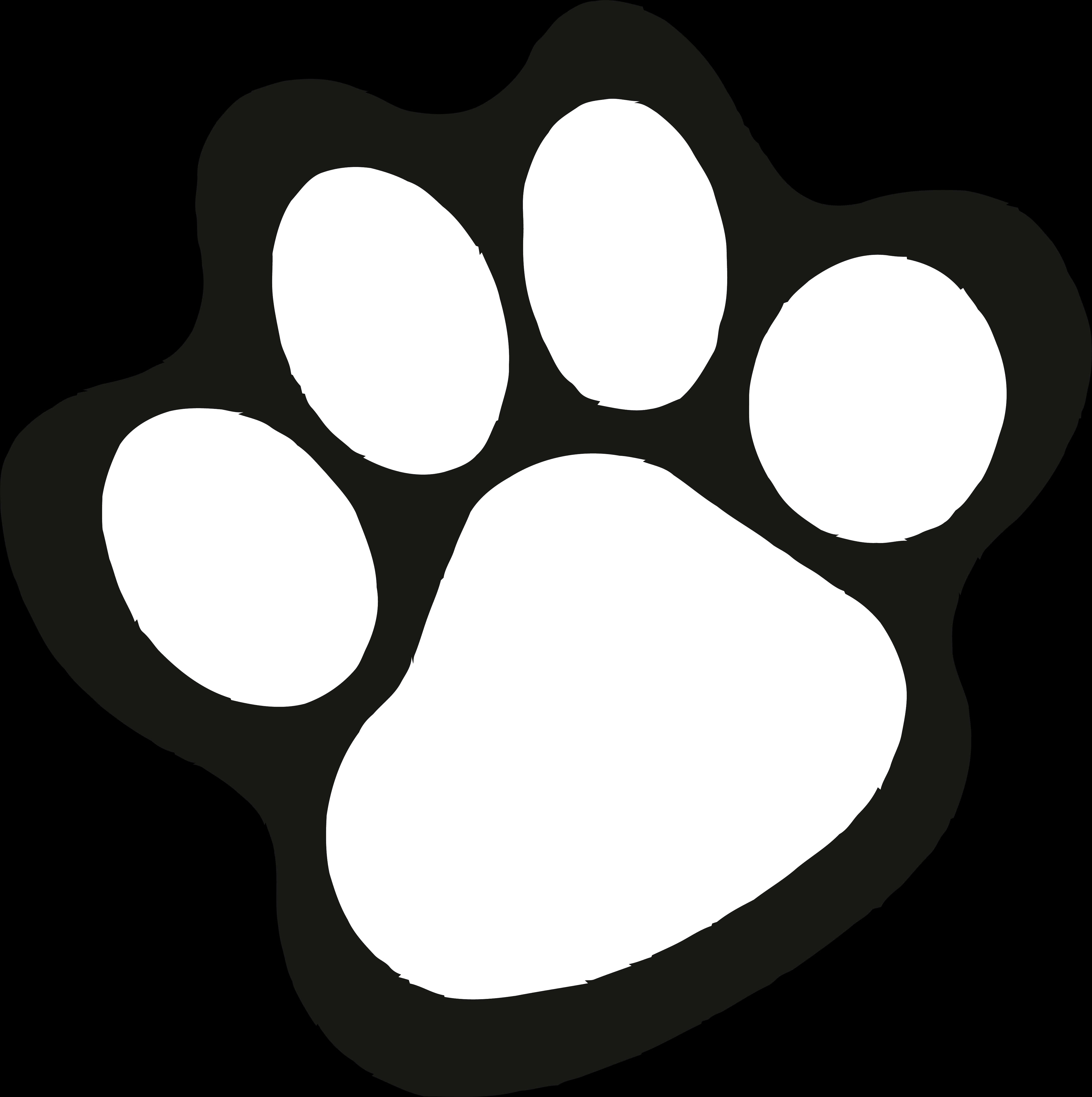 Blackand White Paw Print Graphic