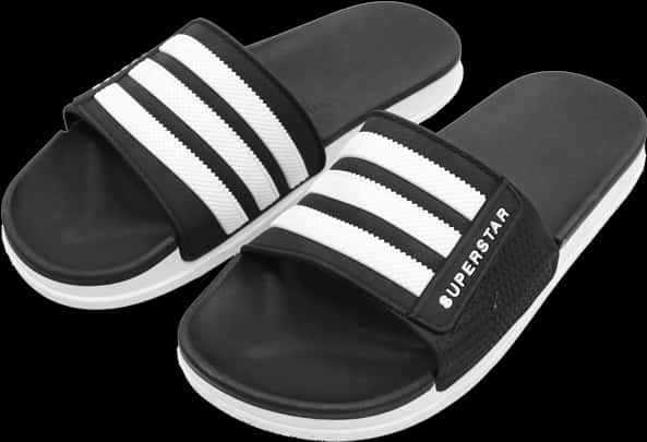 Blackand White Striped Slides