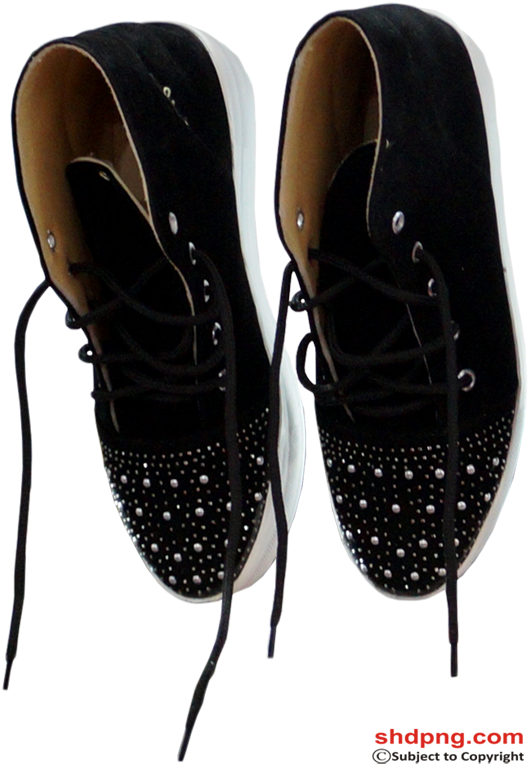 Blackand White Studded Sneakers