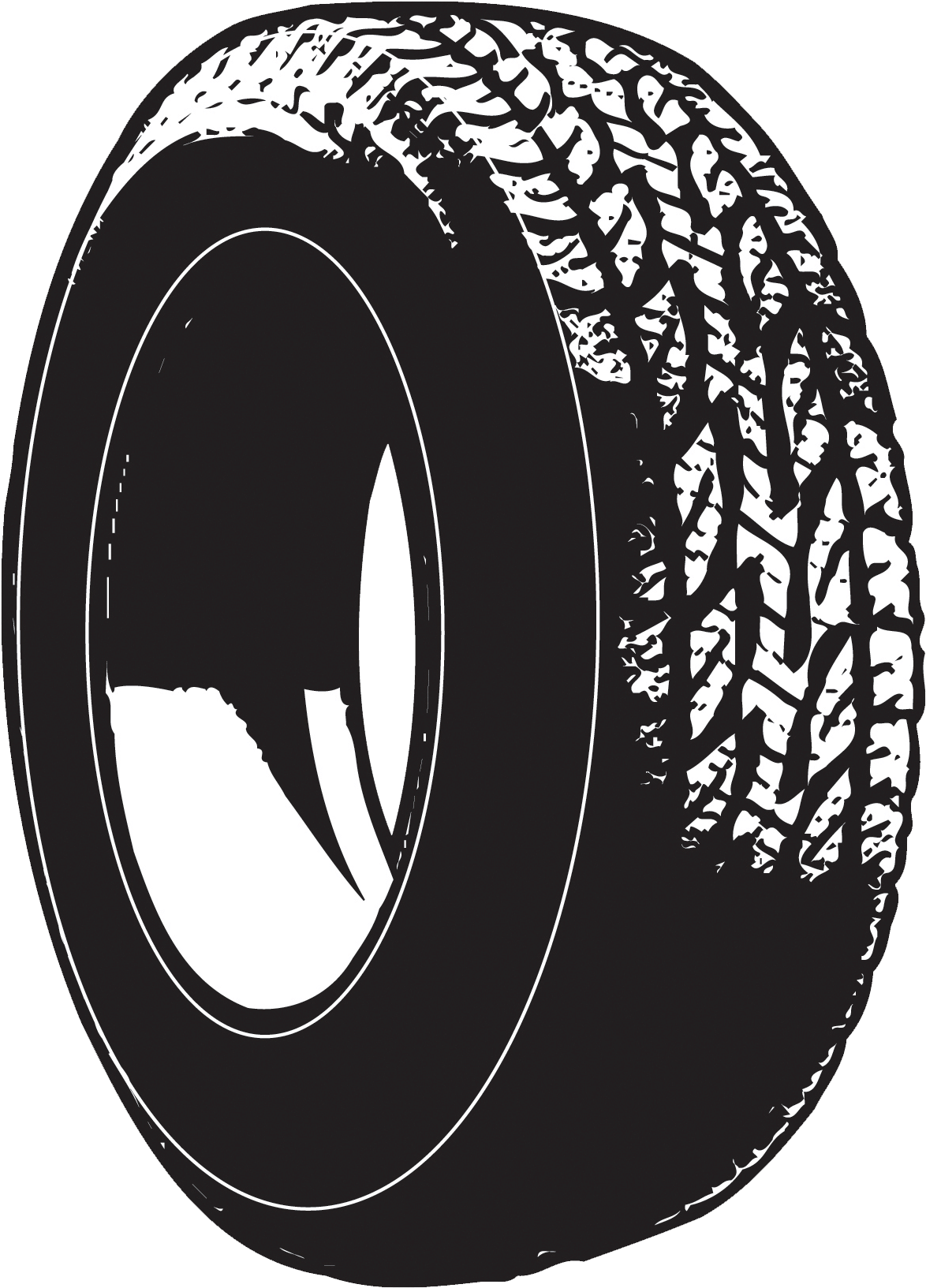 Blackand White Tire Clipart