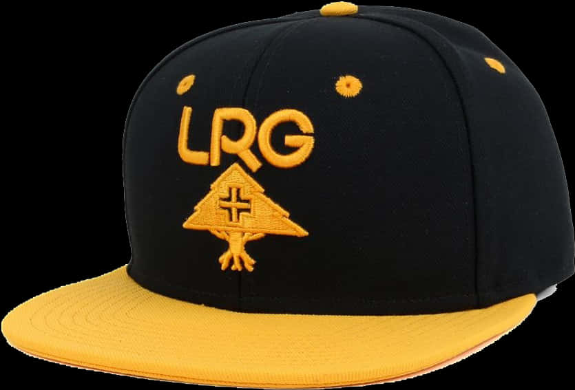 Blackand Yellow L R G Flat Brim Cap