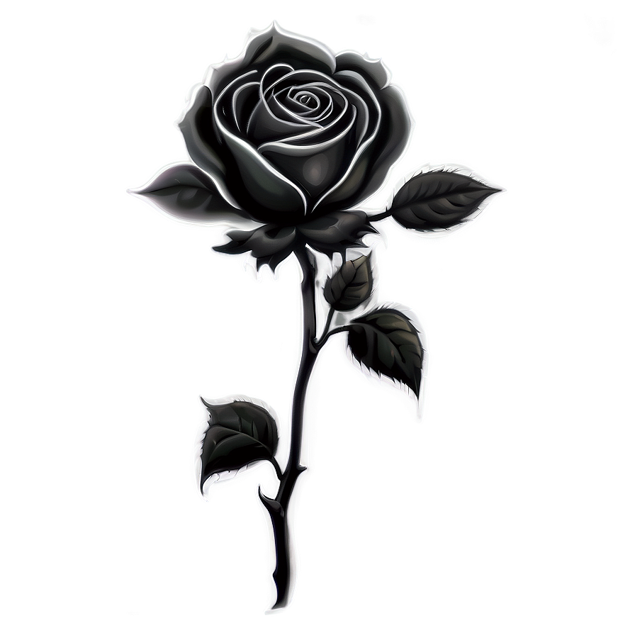 Blackwork Rose Tattoo Artwork Png Fyk41