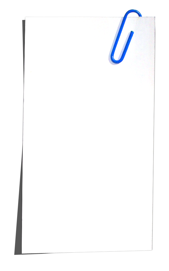 Blank Paper Blue Paperclip