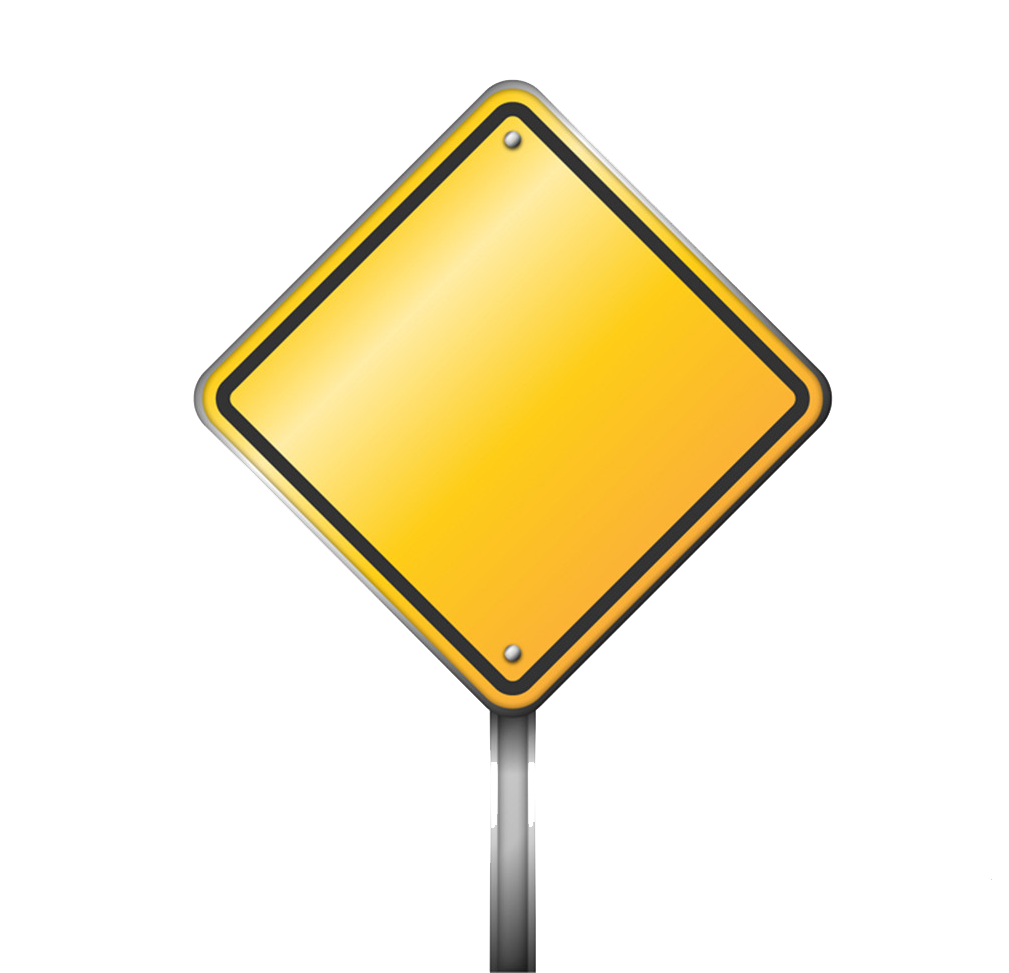 Blank Yellow Road Sign