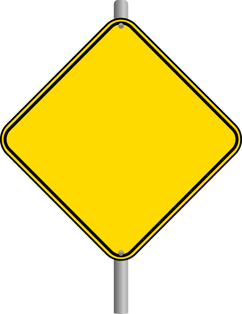 Blank Yellow Road Sign