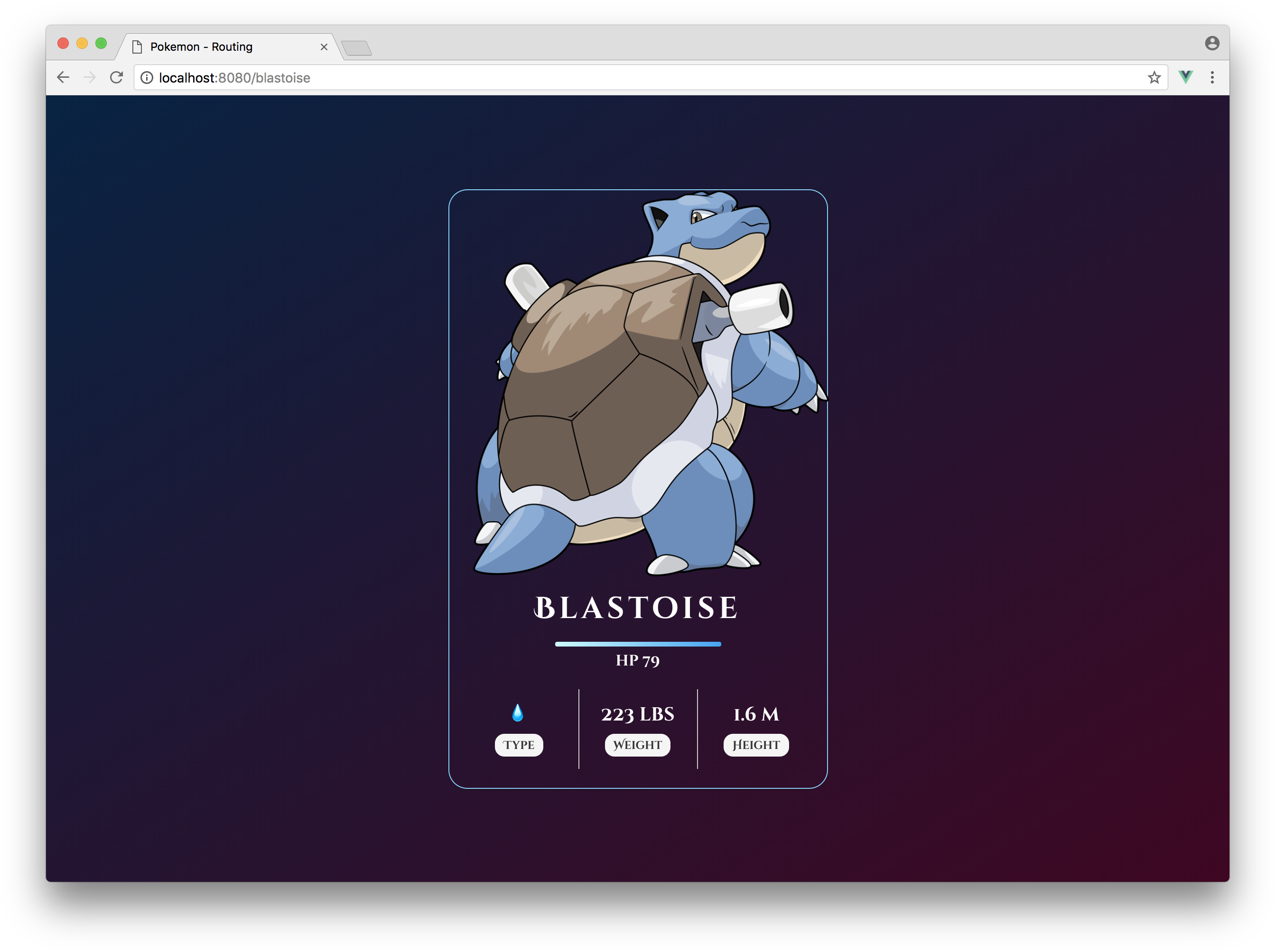 Blastoise Pokemon Profile Card